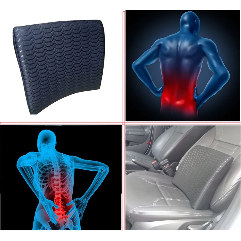 Encosto Apoio Suporte Lombar Ergonômico Cadeira Banco Carro Costas Dores Motorista Uber Aplicativo Conforto Costas Almofada Coluna Dirigir Carro Dor Saude Gol Fox Polo Sandero Logan Kwid UP! Nivus Tcross March Celta Prisma Gol Voyage