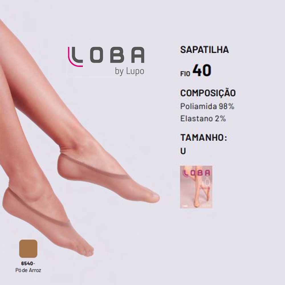 Kit 02 Meia Sapatilha Loba Fio 40 Loba Lupo