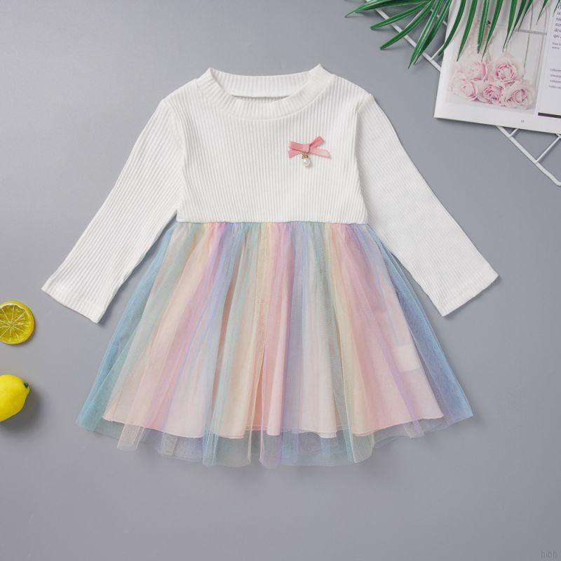 Vestido Anak  Perempuan Lengan Panjang  Rok  Tutu  Bahan Mesh 