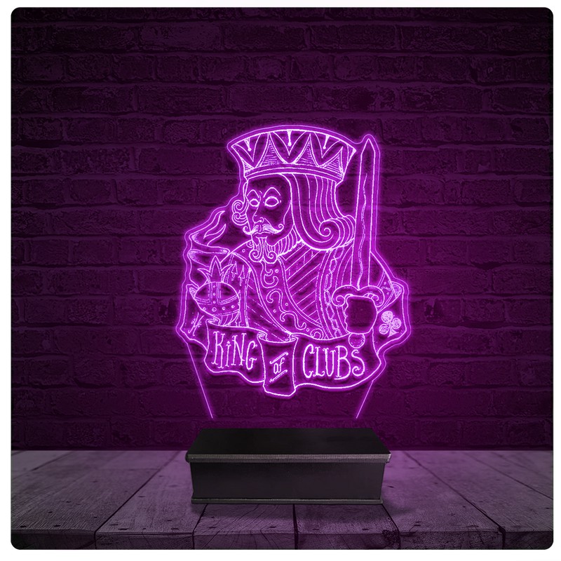 Luminária Trofeu Led - Cartas Poker Truco Personalizado