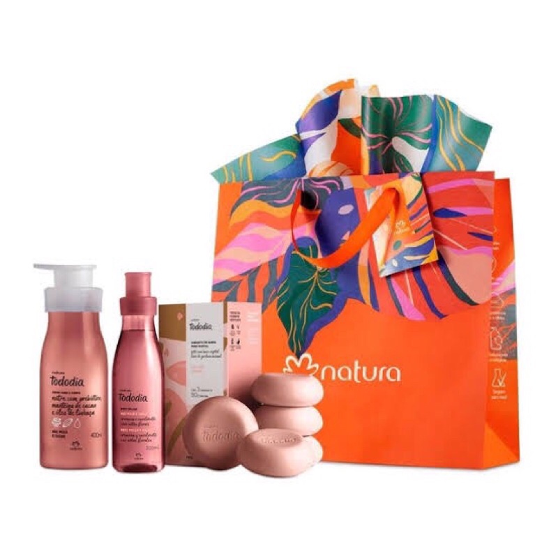 Kit Natura Tododia Noz Pecã e Cacau Colônia Body Splash + Creme Hidratante Corporal 400ml + 5 Sabonetes Original