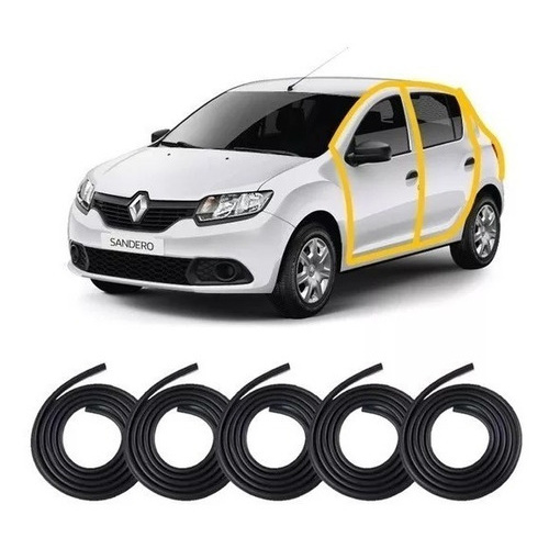 Borrachas Vedação Sandero 4 Portas + Porta Malas 2012 2013 em Oferta na Shopee
