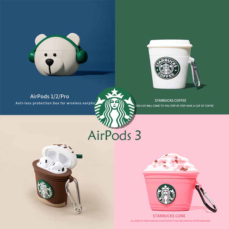 Caixa de fone de ouvido Bluetooth Starbucks Cartoon Series Compatível com AirPods Nova 3ª Geração Adequado para AirPods Pro 1ª Geração 2ª Geração