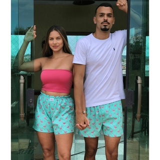 Short Samba Canção Estampado Flamingos