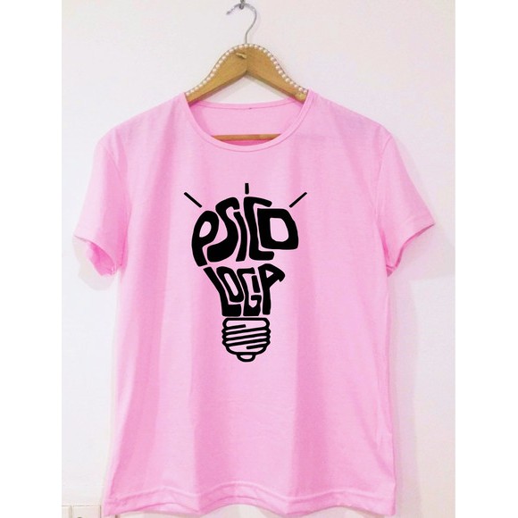 Camiseta Baby Look psicologia Psicóloga Modelo lâmpada Camisa Femi curso faculdade