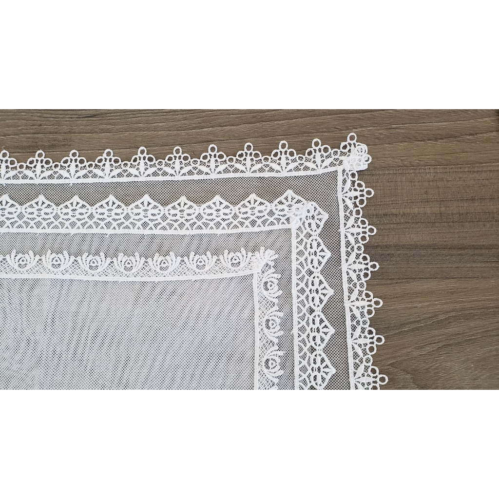 Véu Ccb renda Guipir Com Saquinho Porta Véu Redondo ou Quadrado