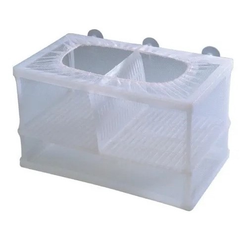 Criadeira Maternidade De Tela Com Divisória 26x15x15,5cm Grande com Ventosa Para Aquários