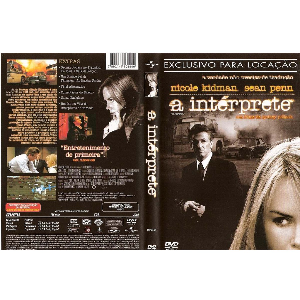 Dvd A Intérprete, Nicole Kidman, Sean Penn, Original