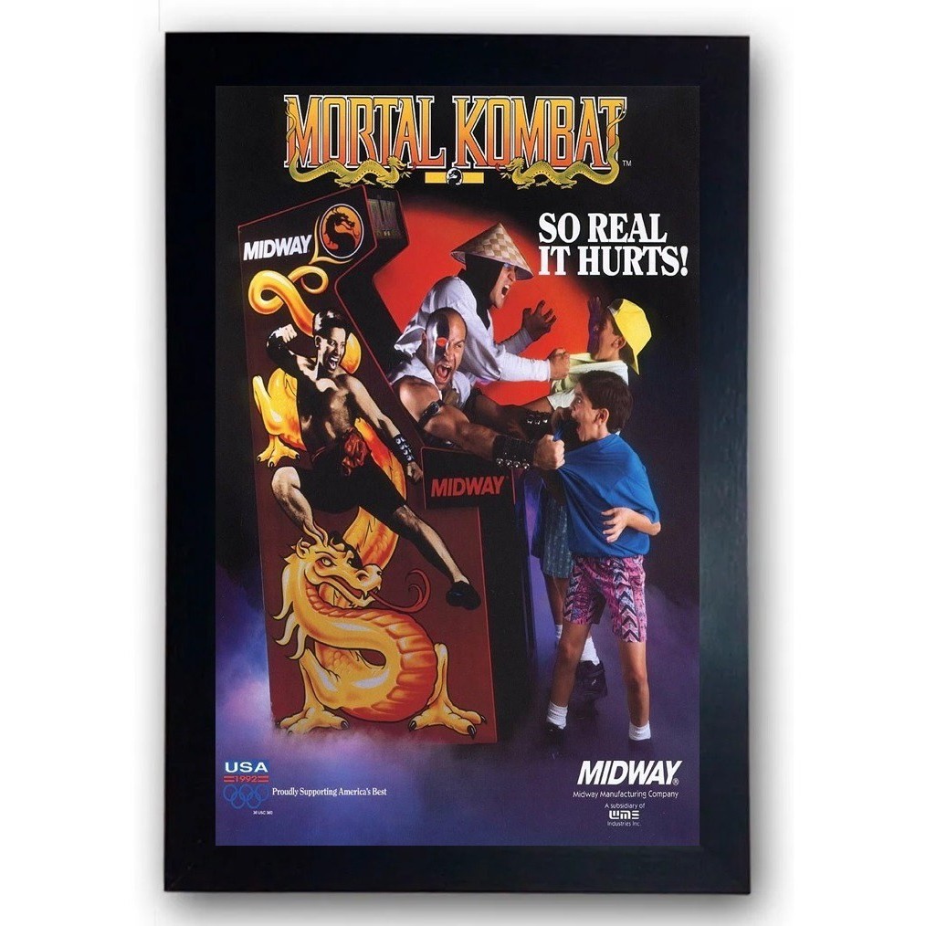Quadro Game Mortal Kombat Poster Fliperama Moldurado Cod.2