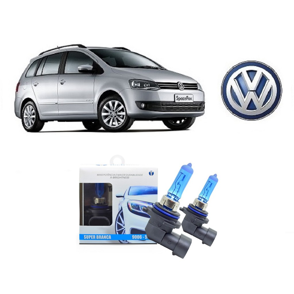 Kit 2 Lampadas Super Brancas Farol De Milha Modelo HB4 8500K Volkswagen Spacefox  2010 em Diante