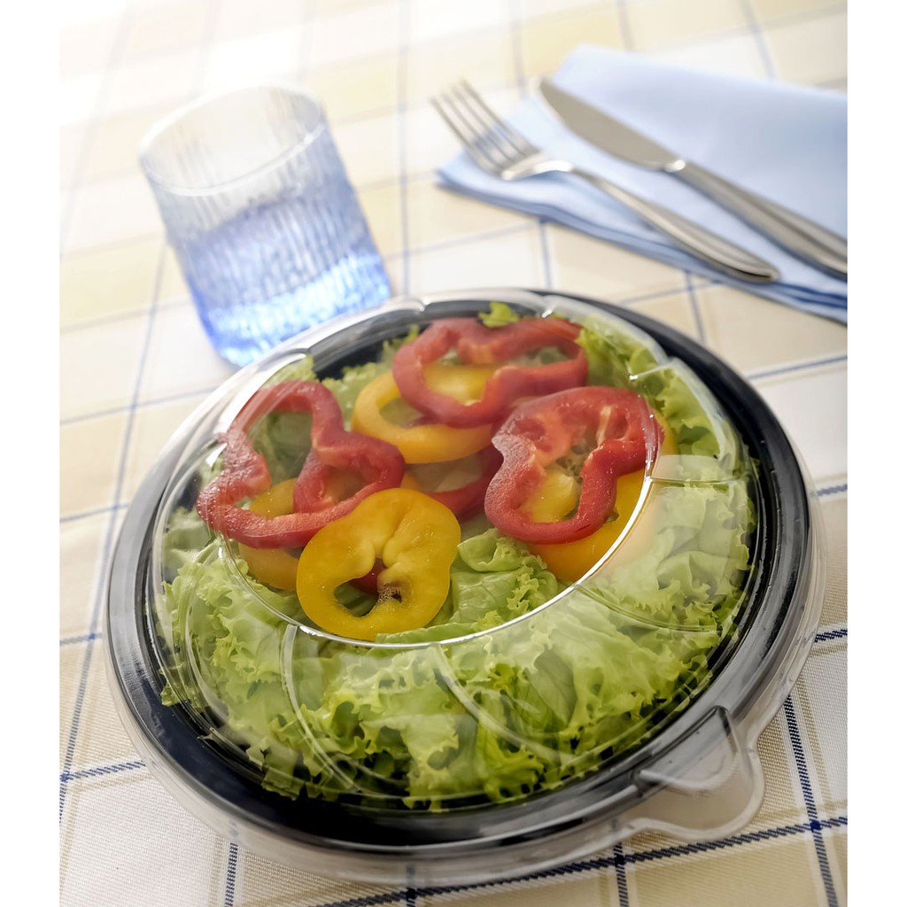 10 Embalagem Saladeira 1000ml Preta Galvanotek G26i  (23,5x8 cm para mousse, pave, saladas, salgados, sobremesas - Home & Living