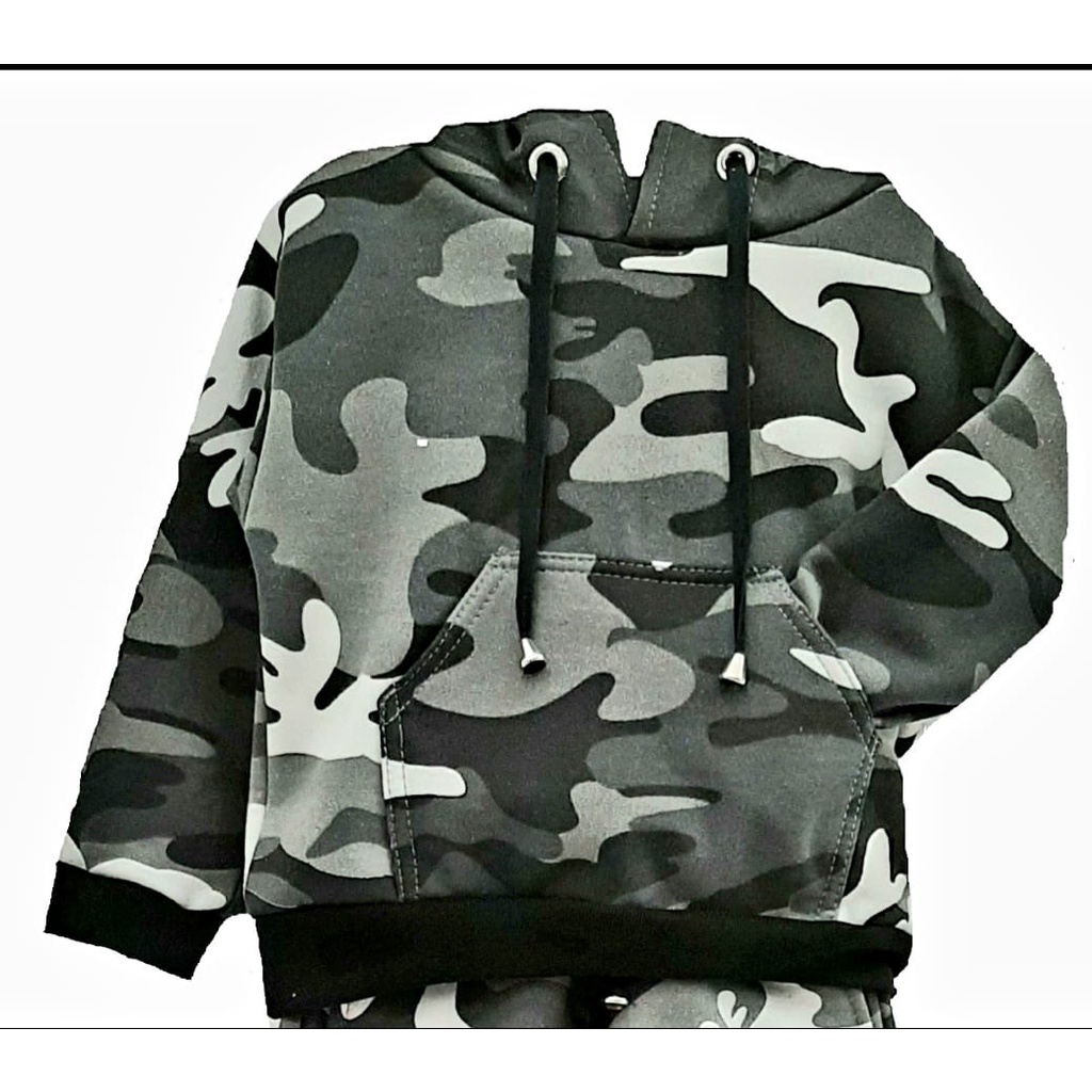 Blusão Casaco De Moletom Masculino  Infantil Camuflado