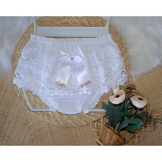 calcinha bunda rica branca para batizado bebê infantil com gripir laço em Oferta na Shopee