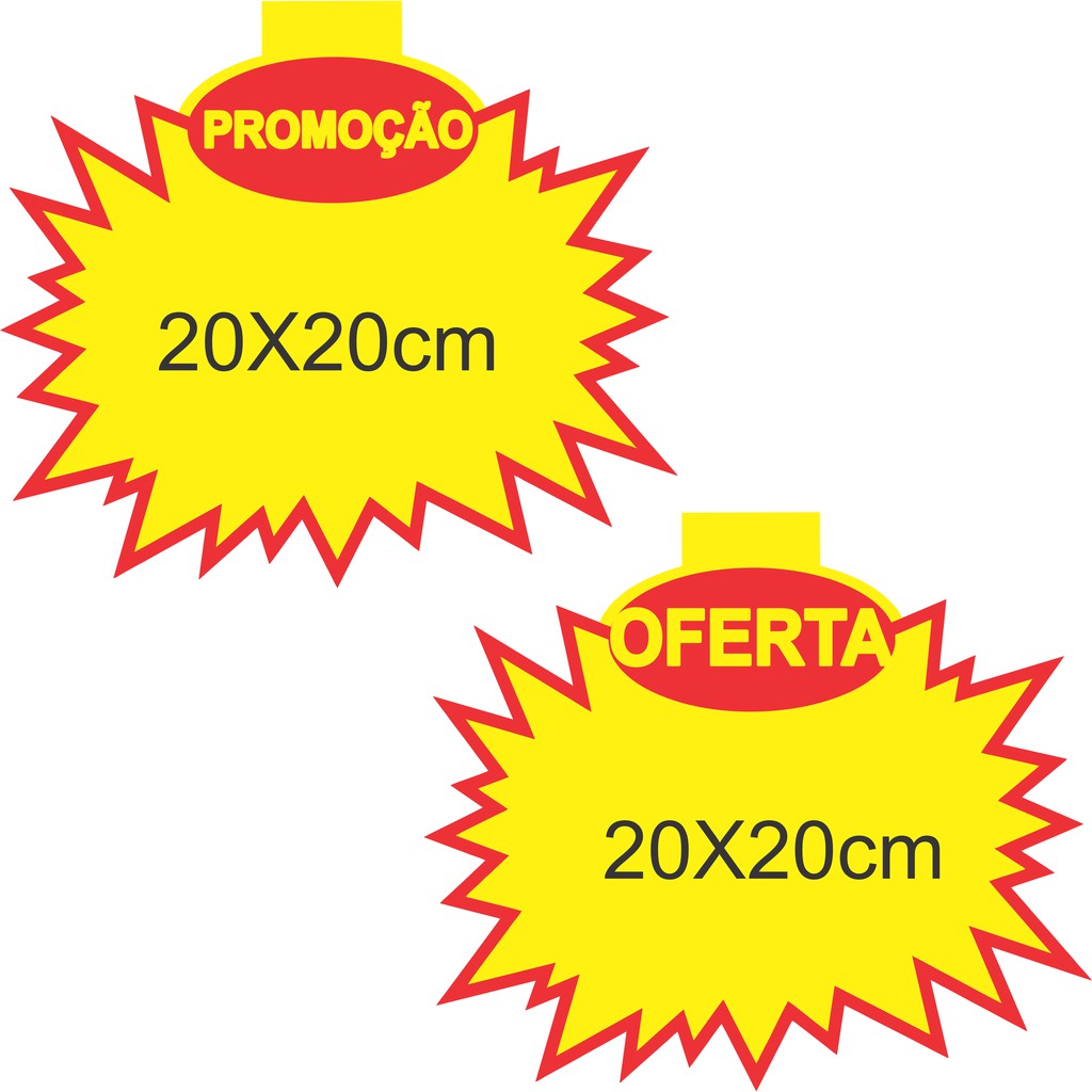 Cartaz Splash Oferta e Promoção - 20x20cm / 100Unidades.