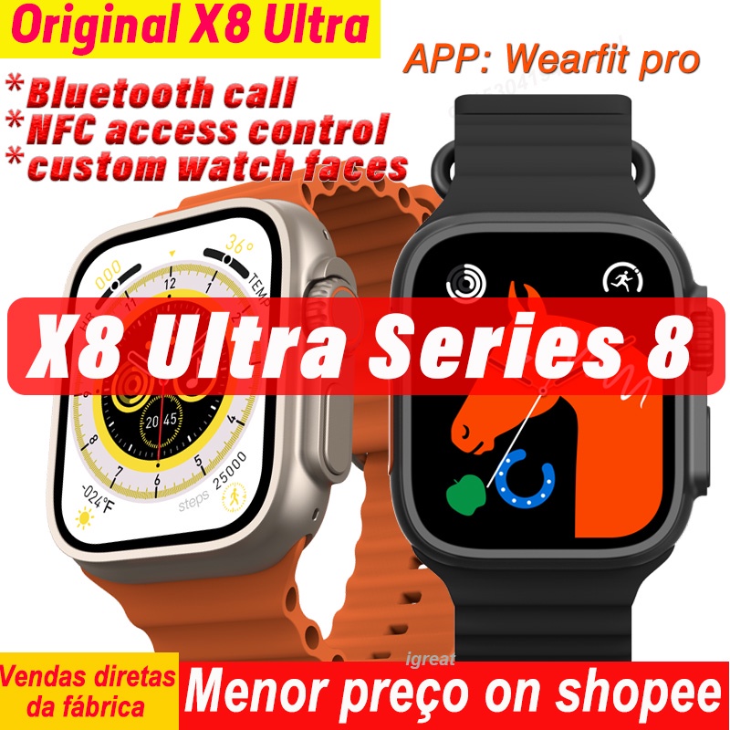 Smartwatch Original X8 Ultra Smart Watch Série 8 NFC Alwayson Display