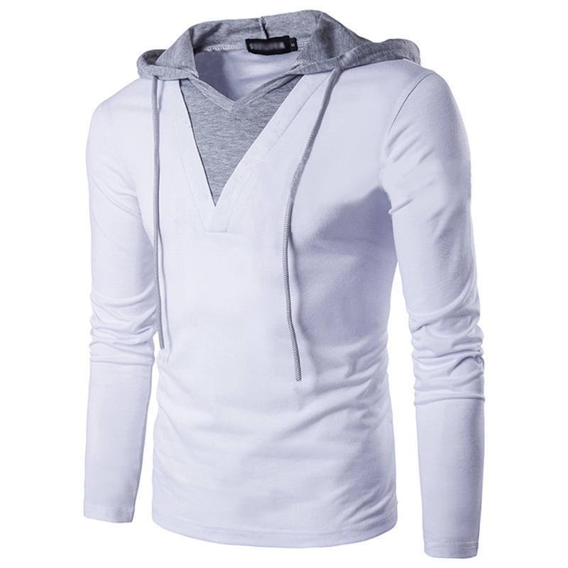 Blusa Manga Longa Com Capuz Masculina Casual De Malha