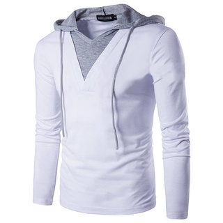 Blusa Manga Longa Com Capuz Masculina Casual De Malha