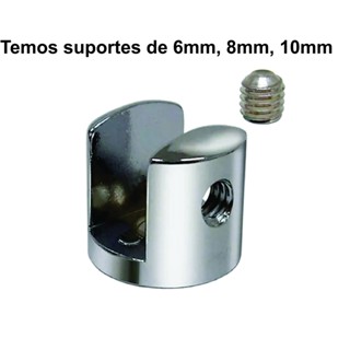 suporte para vidro de metal cromado para prateleira de vidro 6mm 8mm 10mm em Oferta na Shopee