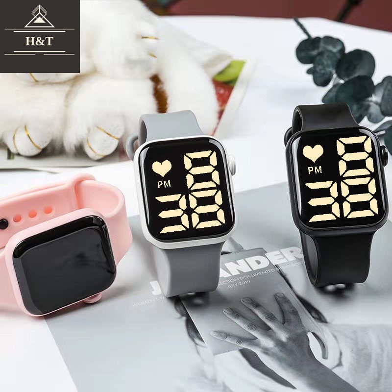 Relógio LED quadrado à prova d'água digital feminino e masculino Esportes Relógio LED quadrado à prova d'água digital feminino e masculino Esportes