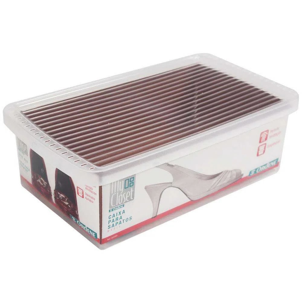 Jogo 6 Caixas Média Sapatos Calçados Tênis Ordene Plástico