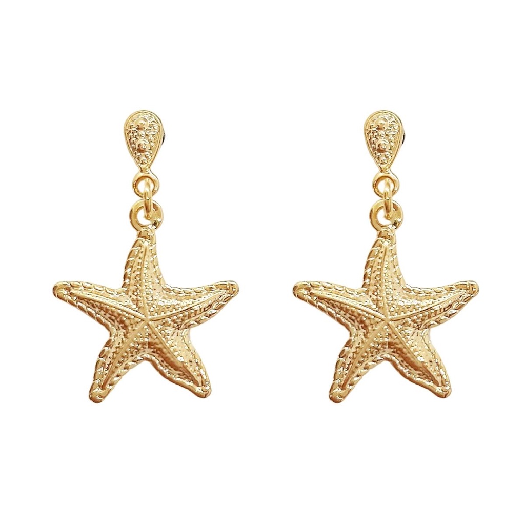 Brinco Estrela do Mar Brinco Praia Banhado A ouro 18k Qualidade !!! Não Fica Preto.