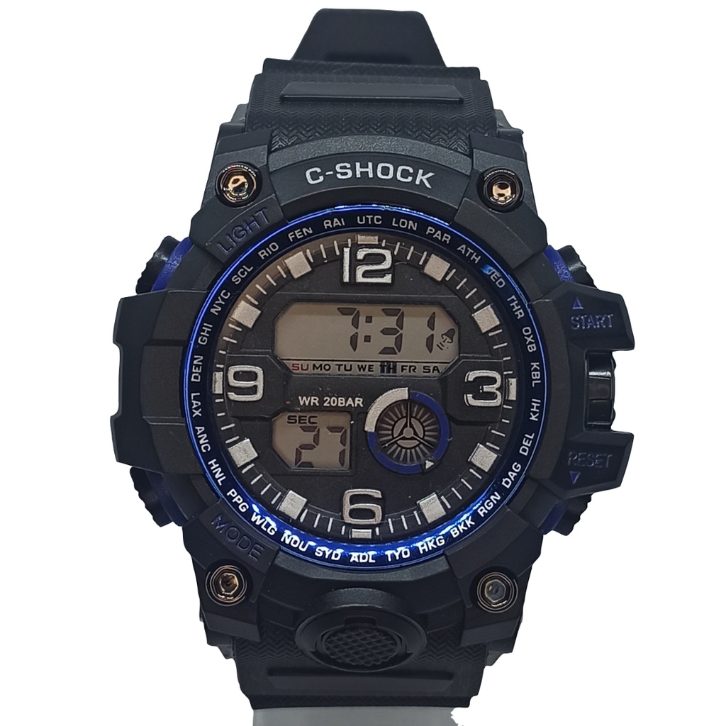 Relógio Digital C Shock Azul a Prova de Agua Masculino Sport Com Luz ...