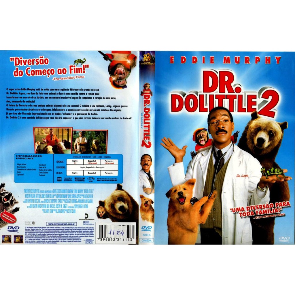 Dvd Dr. Dolittle 2, Eddie Murphy, Comédia, Original