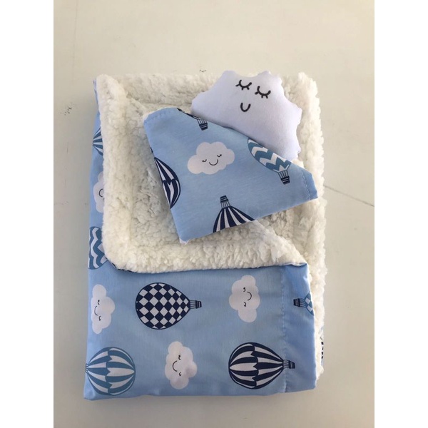 manta + naninha super quentinha para seu bebê dormir bem (menino e menina)