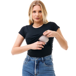 Blusa Manga Curta Amamentação em Oferta na Shopee