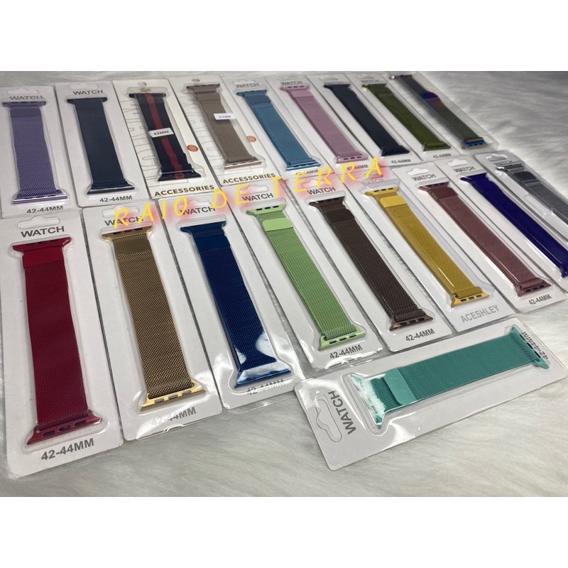 Pulseira Milanese Aço Metal Magnetico Fecho 38mm 40mm 42mm 44mm Apple Watch X7 X8 T500 Iwo 12 13 16 Top