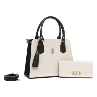 Bolsa Feminina Transversal e de Mão Tote De Couro Eco Com Carteira