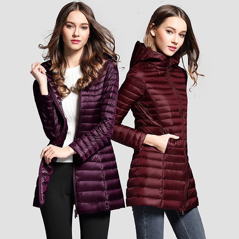 2026 Casaco Novo Outono Inverno plus size Mulheres Jaqueta Leve Para Baixo Moda Com Capuz Fino outwear Quente