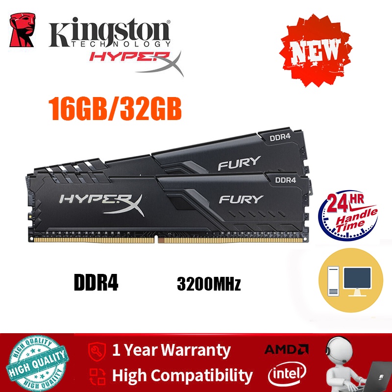 (Envio Rápido) Kingston Hyperx BEAST 16 Gb/32 De Memória Desktop RAM DDR4 DIMM 3200 Mhz 288Pin 1.2 V PC4-25600 Para PC