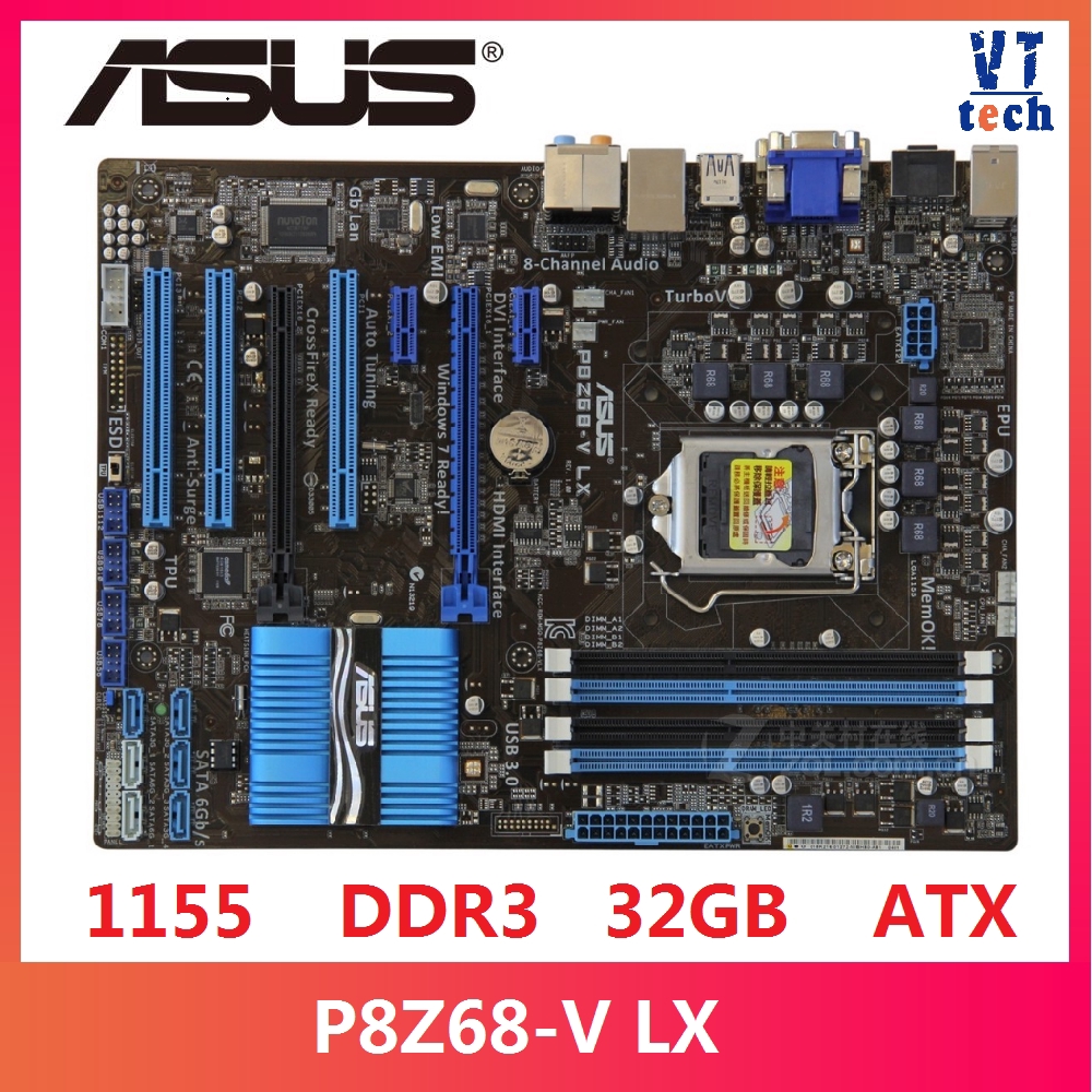 Asus P8Z68V LX Desktop Motherboard Z68 Socket LGA 1155 i3 i5 i7 DDR3