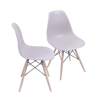 2 Cadeiras de Jantar DKR Eames Boxbit Fendi Base Madeira em Oferta na Shopee