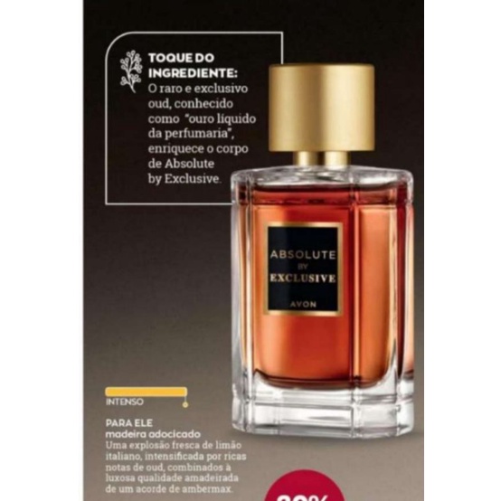 Colônia Masculina Absolute Exclusive 50ml Validade 07/27