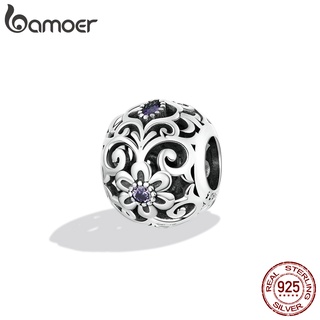 Bamoer 925 Pulseira Clássica De Prata Com Contas/Charme Da Moda Para Diy/Acessórios SCC2183