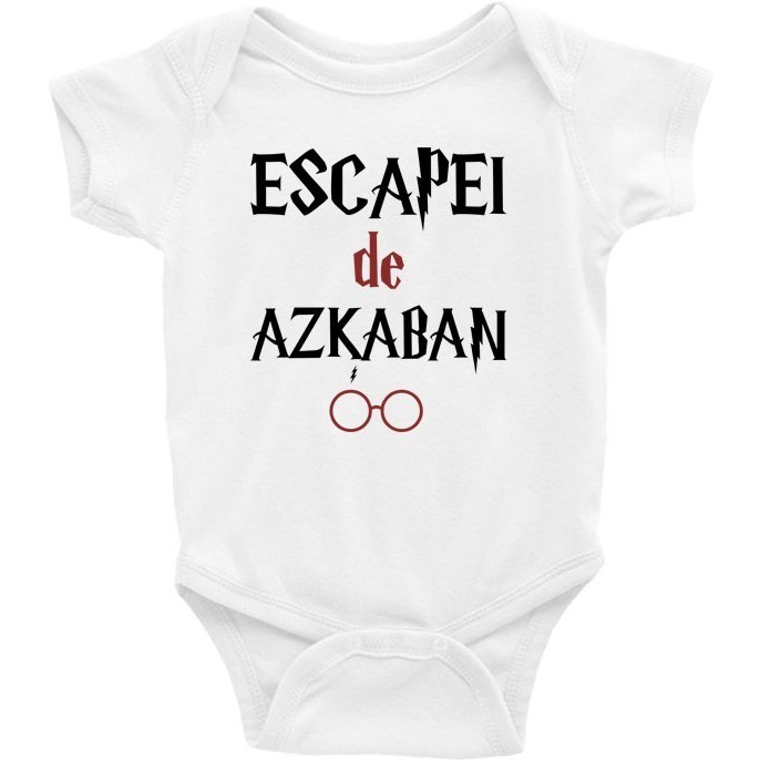 Roupa Body Bebê bebe infantil  Escapei De Azkaban - hogwarts grifinória sonserina lufa lufa potter bruxo bruxinho bruxa