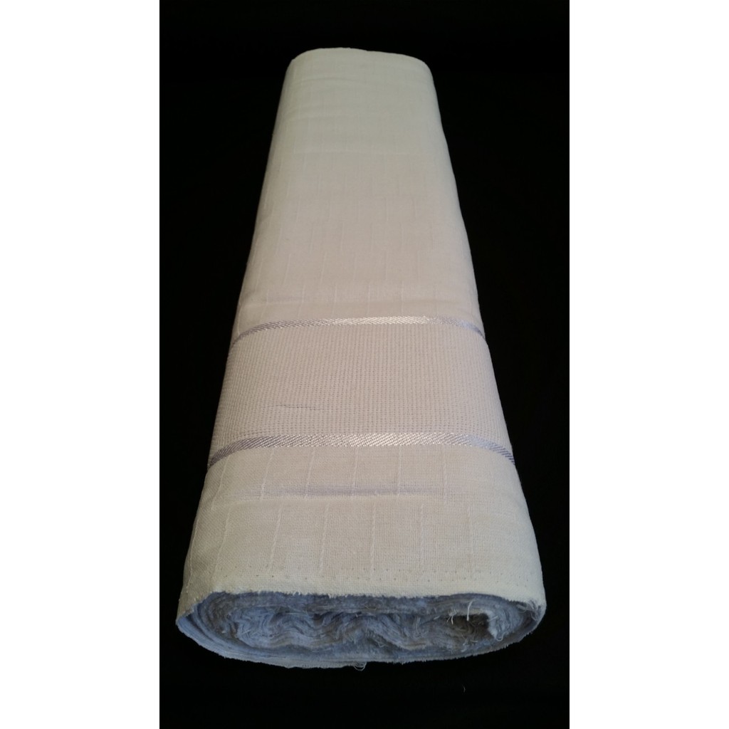 Tecido Alvejado Trabalhado Tipo Riscadinho C/Rayon, Largura Especial 75 cm ( Kit C/ 5 M. )
