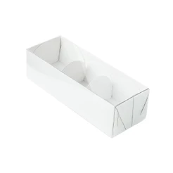 Caixa 3 Doces com Tampa 12x4,5x3,5cm Branca 10un Assk Rizzo
