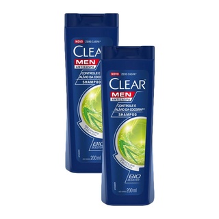 Kit 2 Shampoos Clear Men Anticaspa Controle e Alivio da Coceira 200 ml