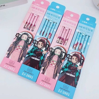Demon Slayer Lápis Escolar Kimetsu No Yaiba HB Com Borracha Chumbo De Madeira Grafite Papelaria Escola Crianças Presente Kamado Tanjirou Nezuko Agatsuma Zenitsu Hashibira Inosuke