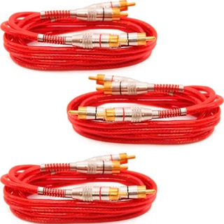 Kit Com 9 Cabos Rca Vermelho 1 Metro Blindado 5mm em Oferta na Shopee