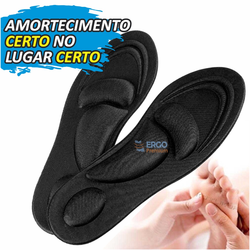 Palmilha Ortopédica 4D Tratamento Pé Chato e Joelho Valgo