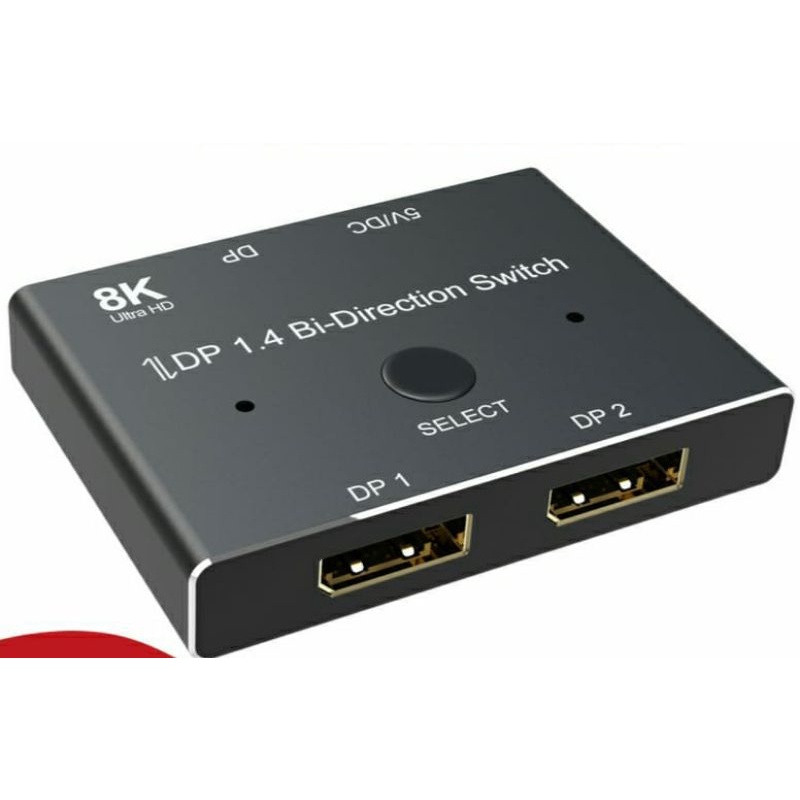 8K DP DisplayPort 1.4 Bi-Direction Switch Divisor 4K 2x1 2 en 1 salida Convertidor em Oferta na Shopee