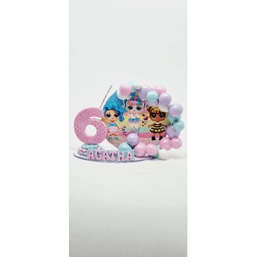 Topo de Bolo desconstruido Biscuit / Lol / Vela Personalizada Lol / Surprise