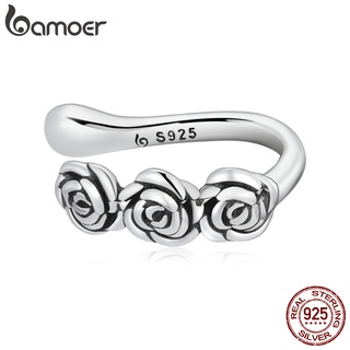 (1 Peça) Brinco Bamoer 925 Prata Esterlina Jóias De Moda Estilo Rosa Vintage Gifts For Women BSE582