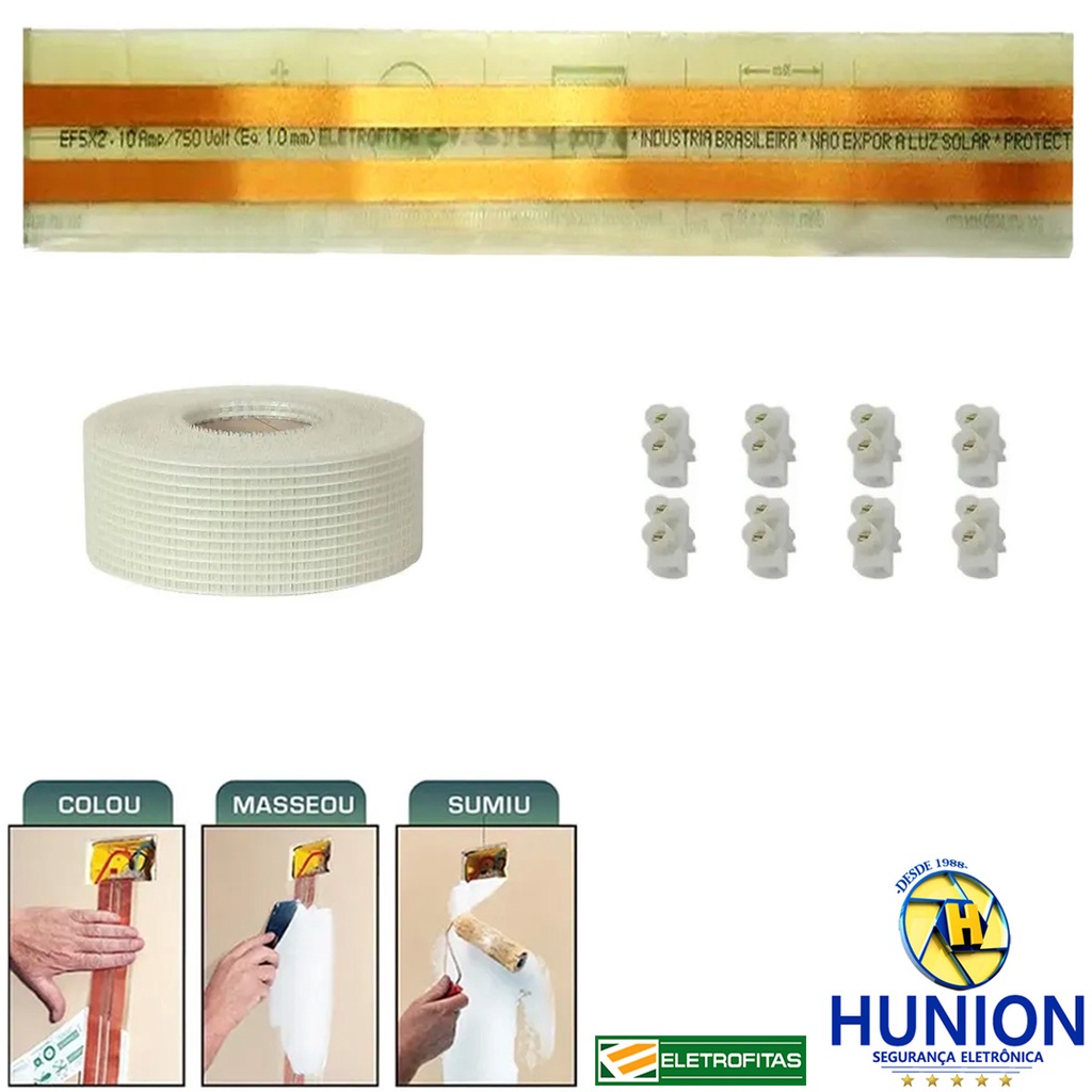 Kit Fita Elétrica Eletrofita 2 Pistas 5 Metros 750v/10amp