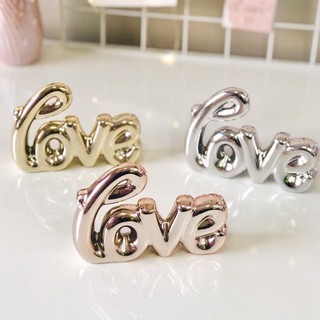Enfeite Palavra Love Decorativo de Cerâmica Rose, Dourado, Prata, Preto, Branco
