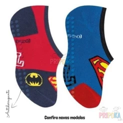 KIT 3 pares de Meia Sapatilha Infantil Selene Antiderrapante Menino - Sortidas